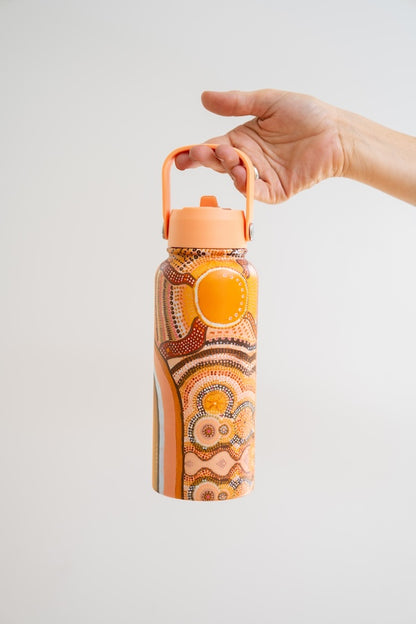 Aboriginal Journeys in the Sun 1L Stainless Steel Water Bottle