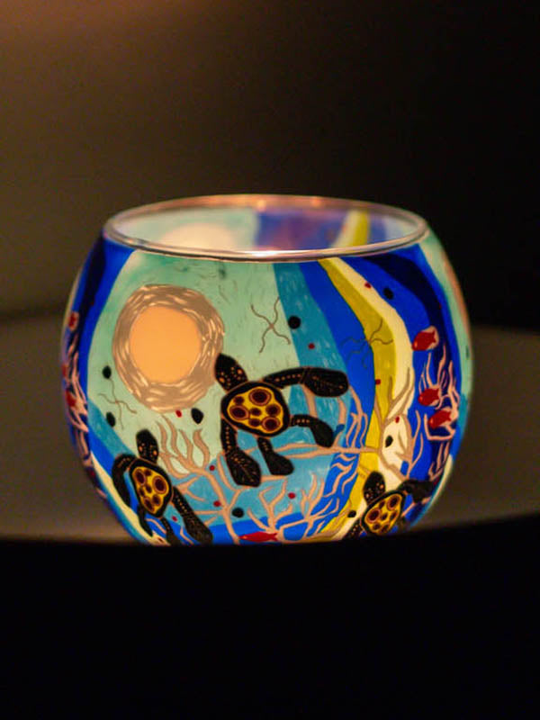 Aboriginal Turtle Tealight Candle Holder