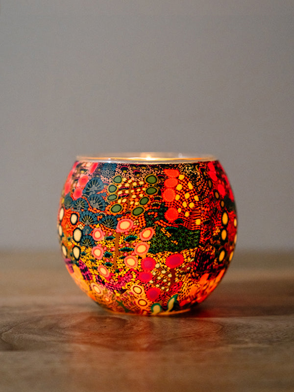 Aboriginal Wild Flowers Tealight Candle Holder