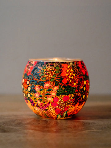 Aboriginal Wild Flowers Tealight Candle Holder