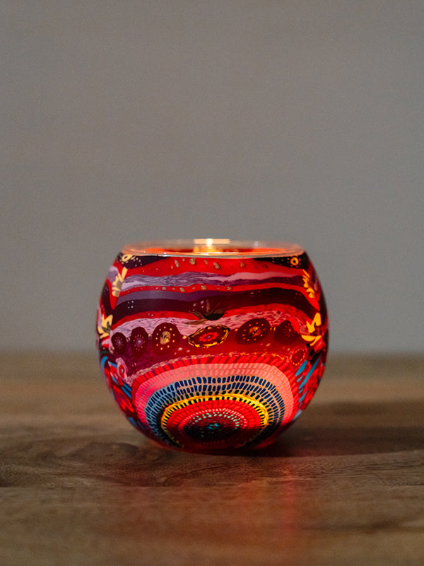 Aboriginal Looking Back Tealight Candle Holder