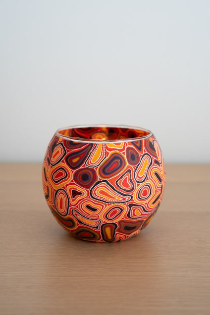 Aboriginal Dry Waterholes Tealight Candle Holder