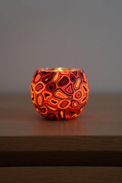 Aboriginal Dry Waterholes Tealight Candle Holder