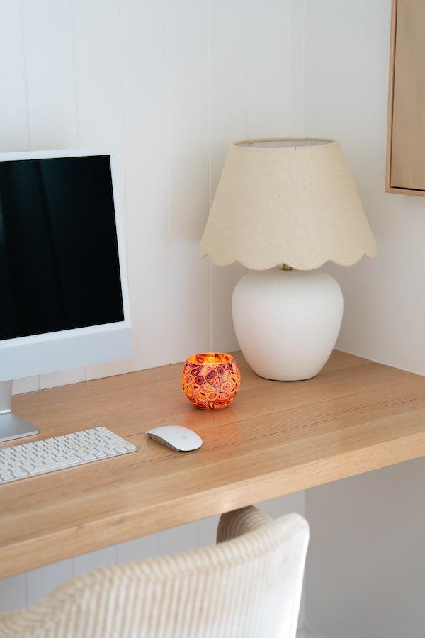 Aboriginal Dry Waterholes Tealight Candle Holder