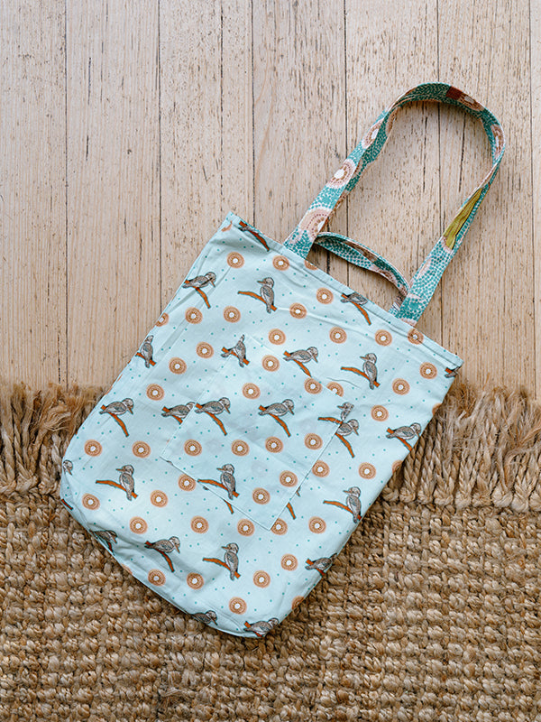 Aboriginal Kookaburra Double Handled Tote Bag
