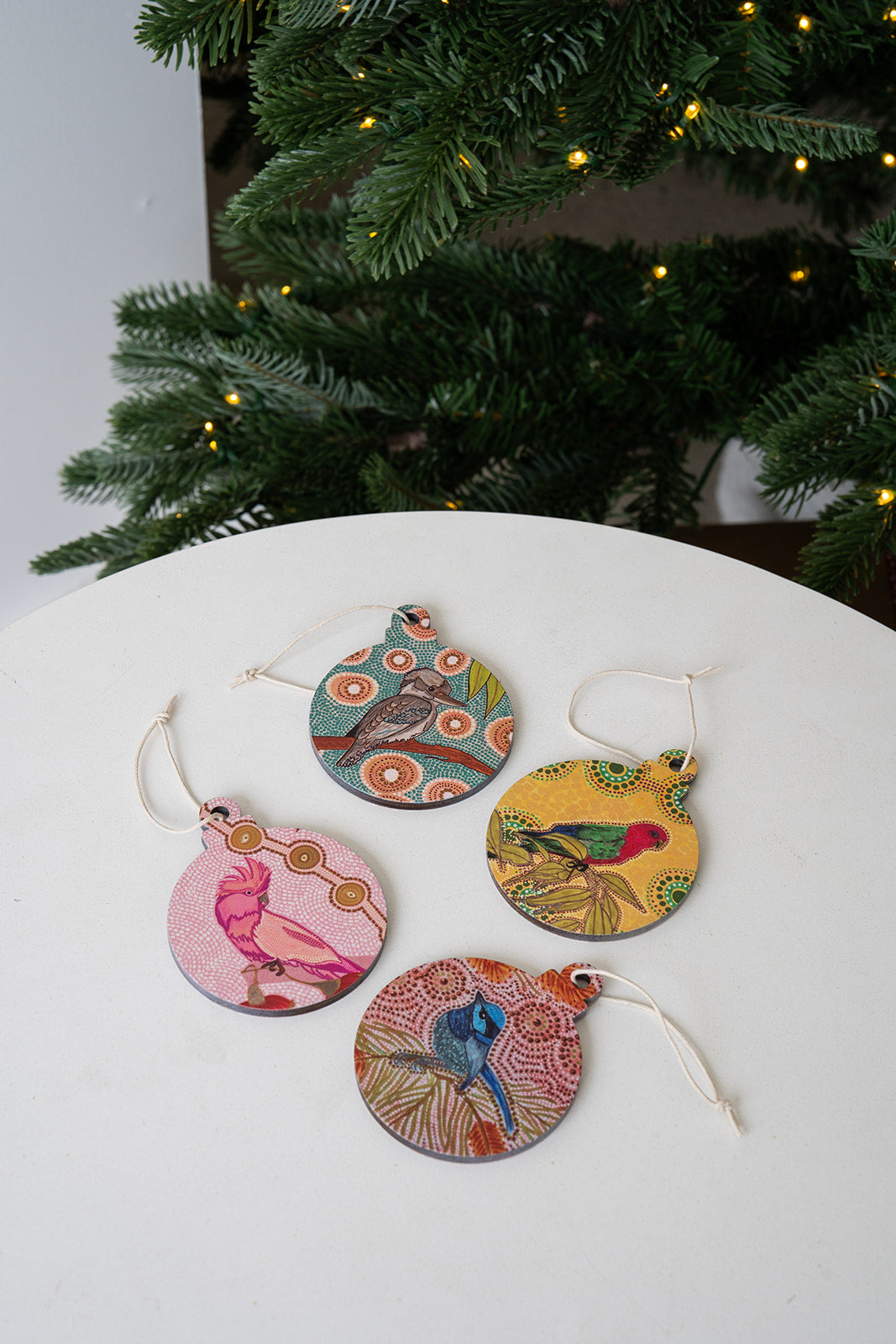 Aboriginal Dreamtime Symphony 4Pack Christmas Decorations