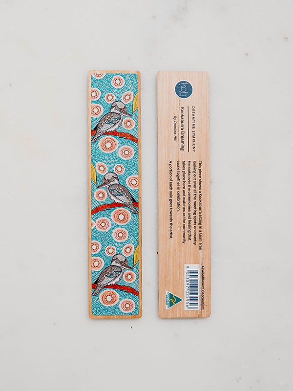 Aboriginal Kookaburra Wooden Bookmark