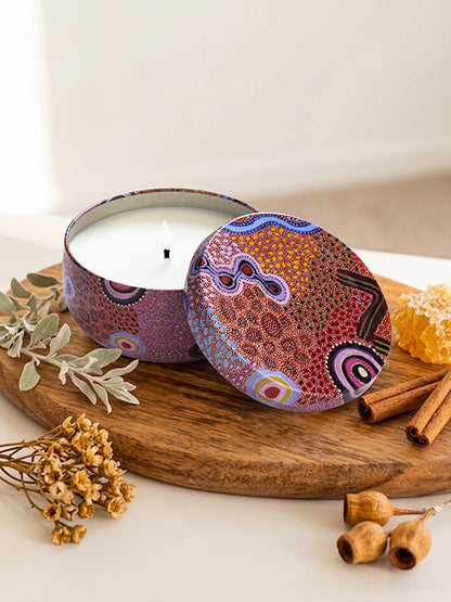 Aboriginal Scented Saltbush &amp; Caramel Candle Tin