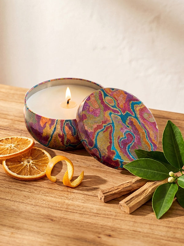 Aboriginal Scented Sandalwood &amp; Wild Orange Candle Tin