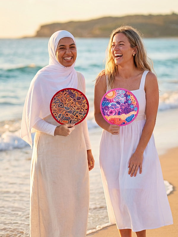 Aboriginal Dry Waterholes Twist Foldable Fan