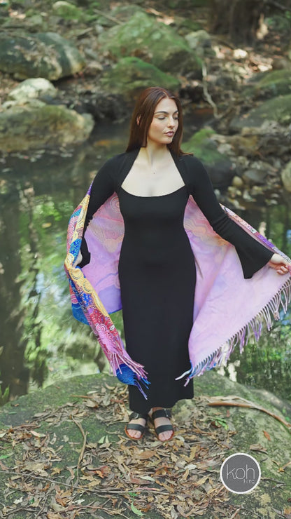 Aboriginal Waterhole Dreaming Scarf