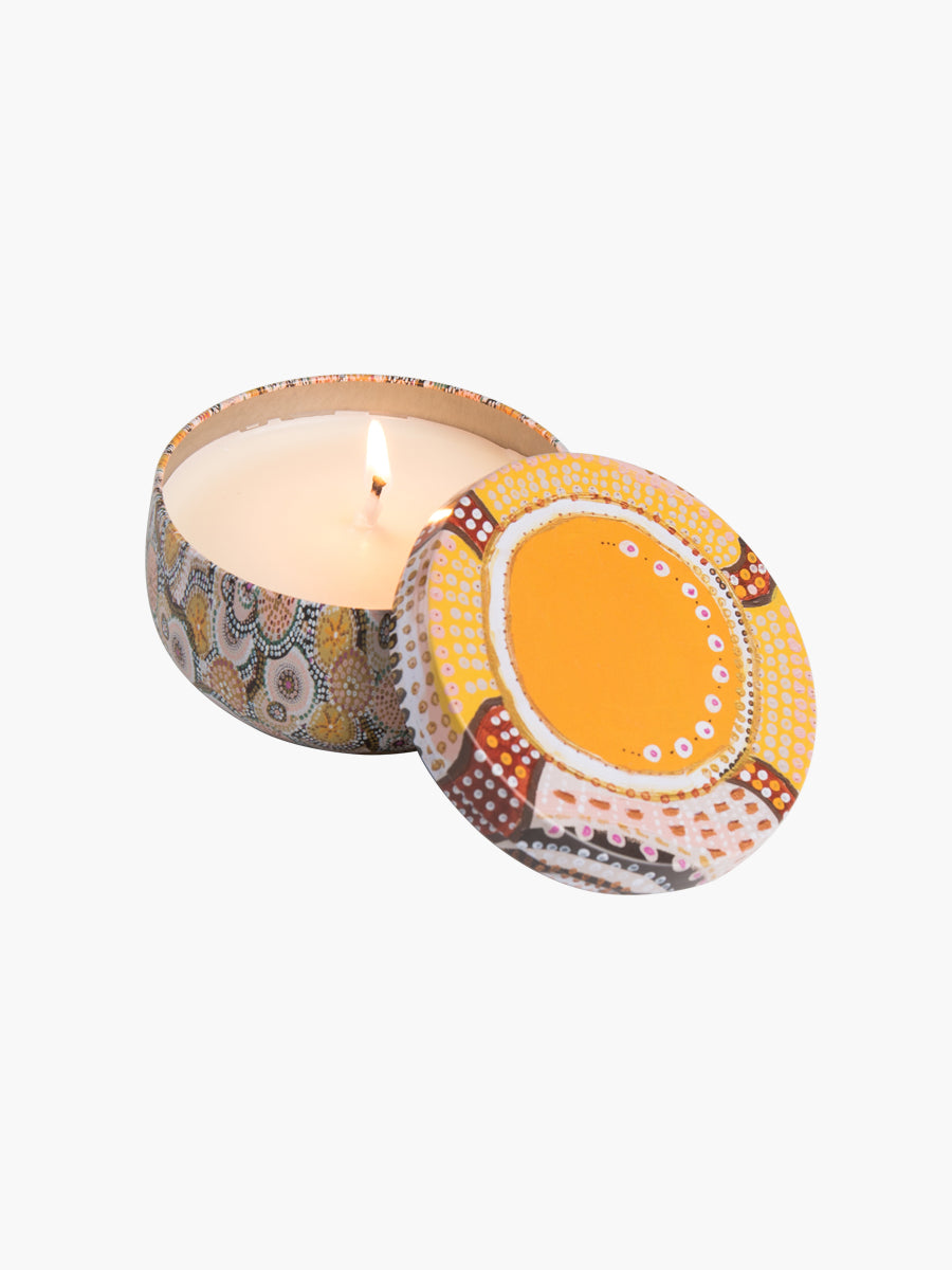 Aboriginal Scented Coconut &amp; Finger Lime Candle Tin