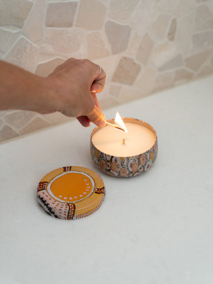 Aboriginal Scented Coconut &amp; Finger Lime Candle Tin