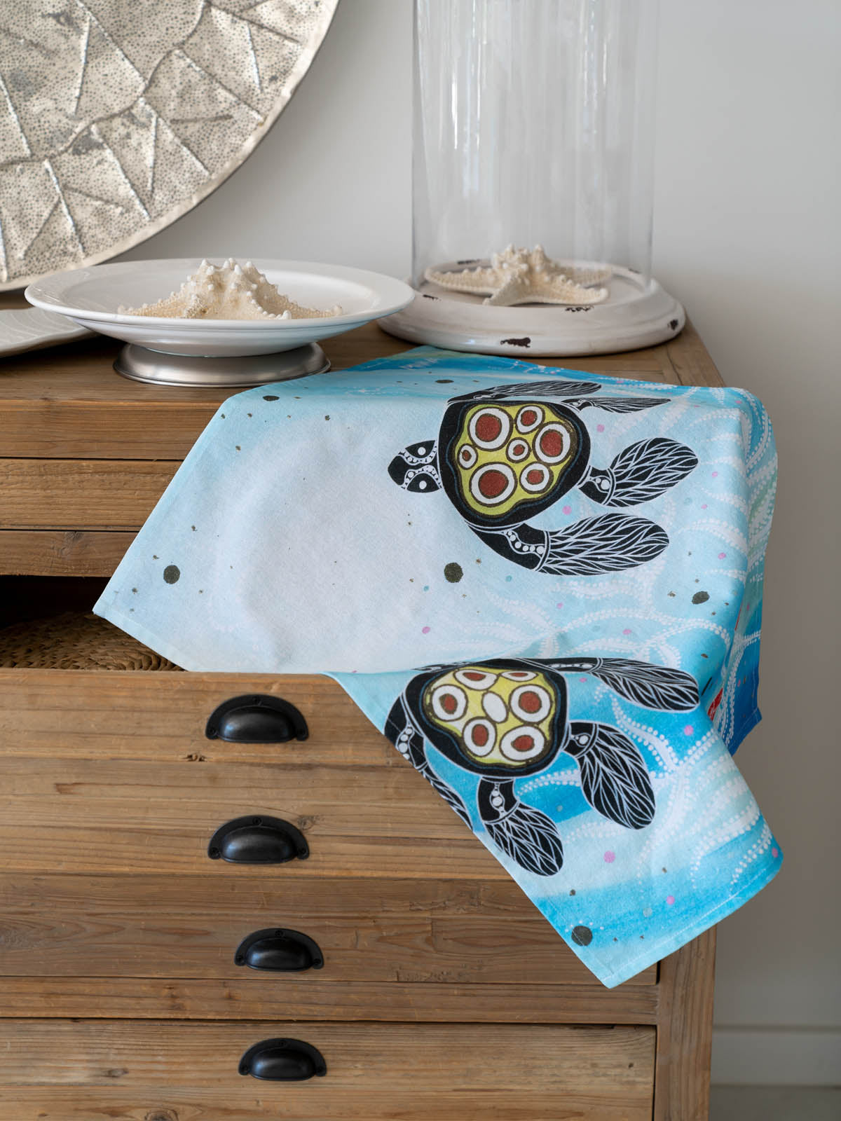 Aboriginal Turtle Cotton Tea Towel