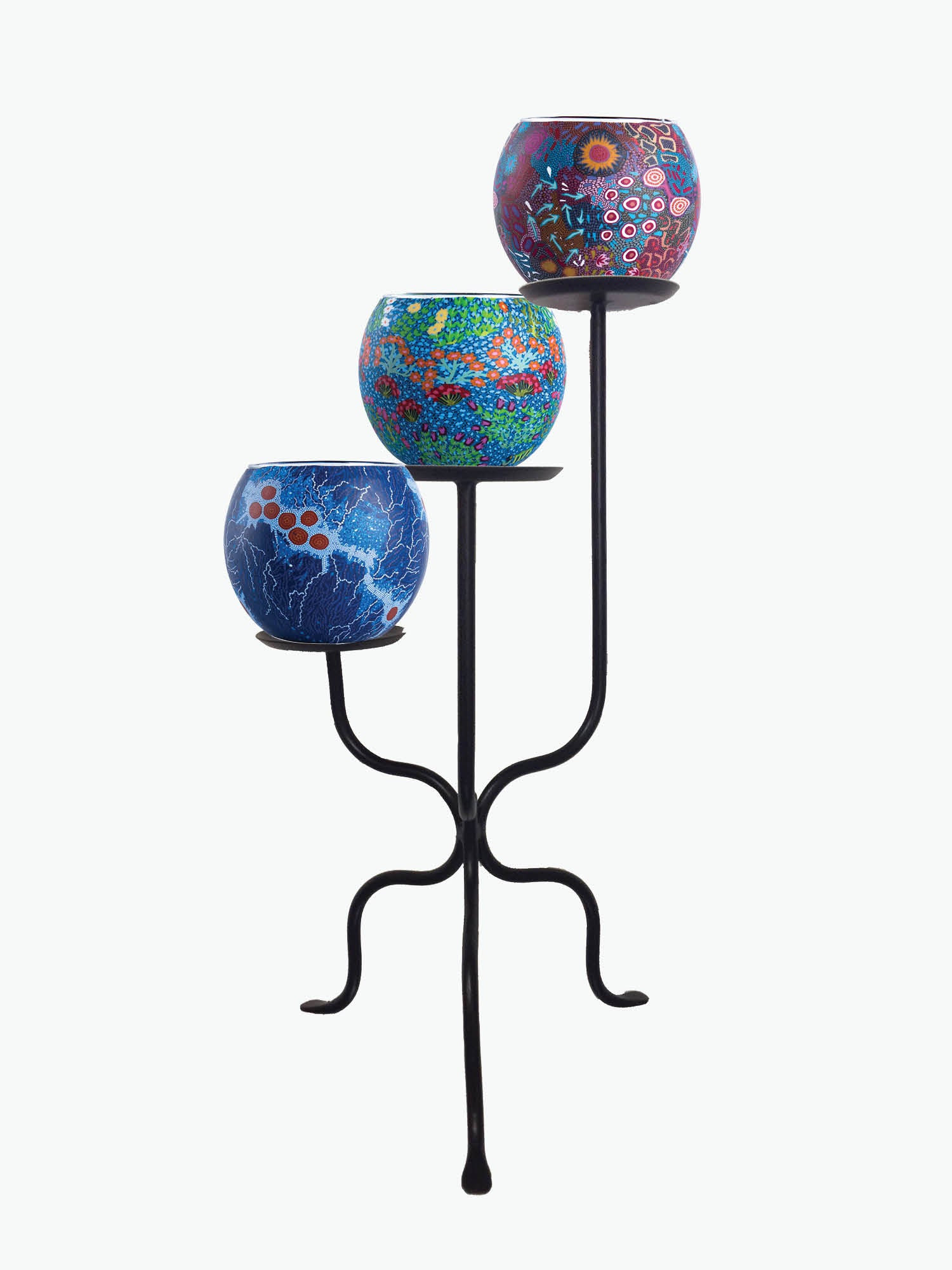 Aboriginal Sacred Country 3 Light Tealight Candle Holders Value Pack A