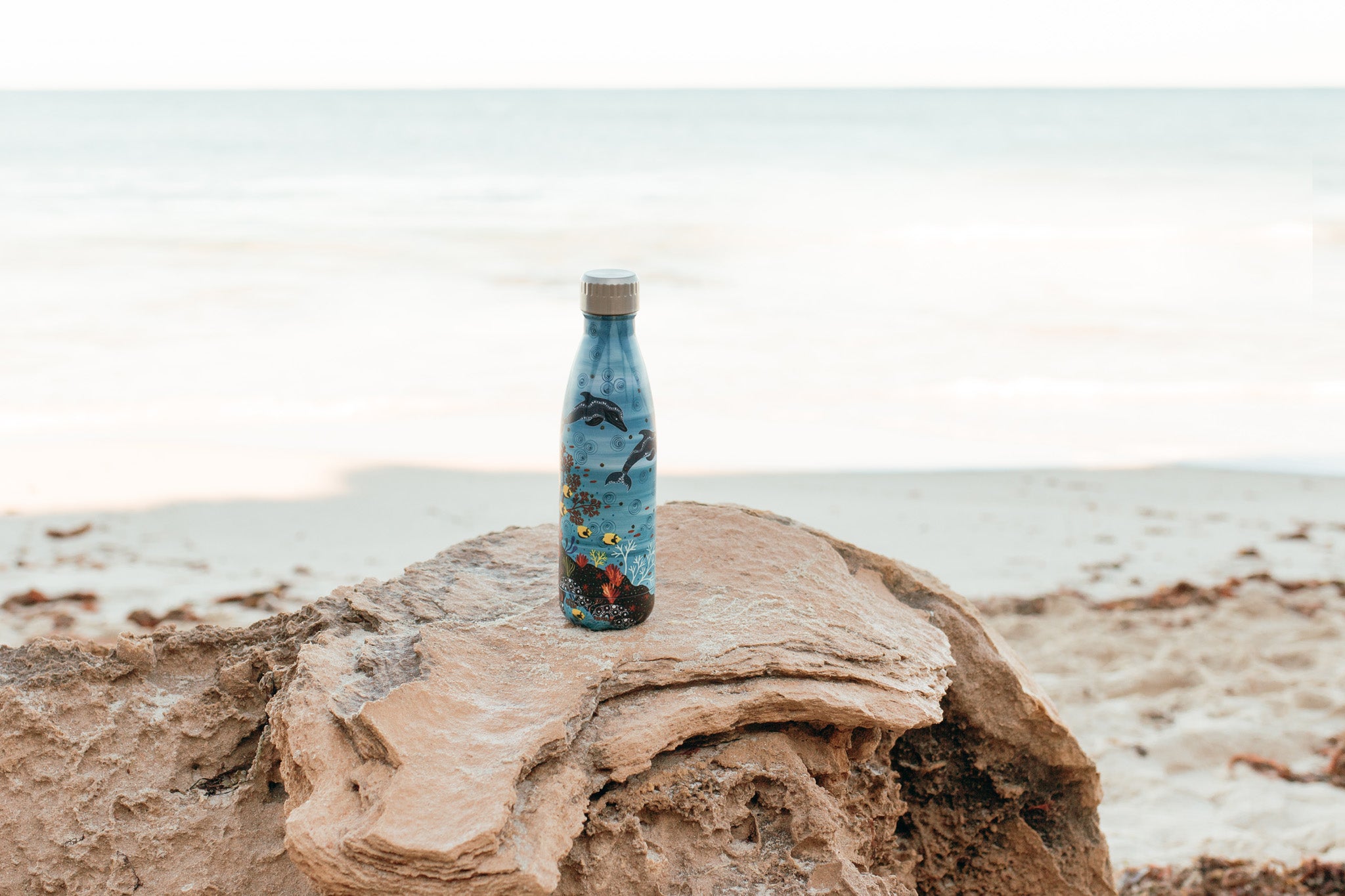 Aboriginal Dolphin Stainless Steel Water Bottle