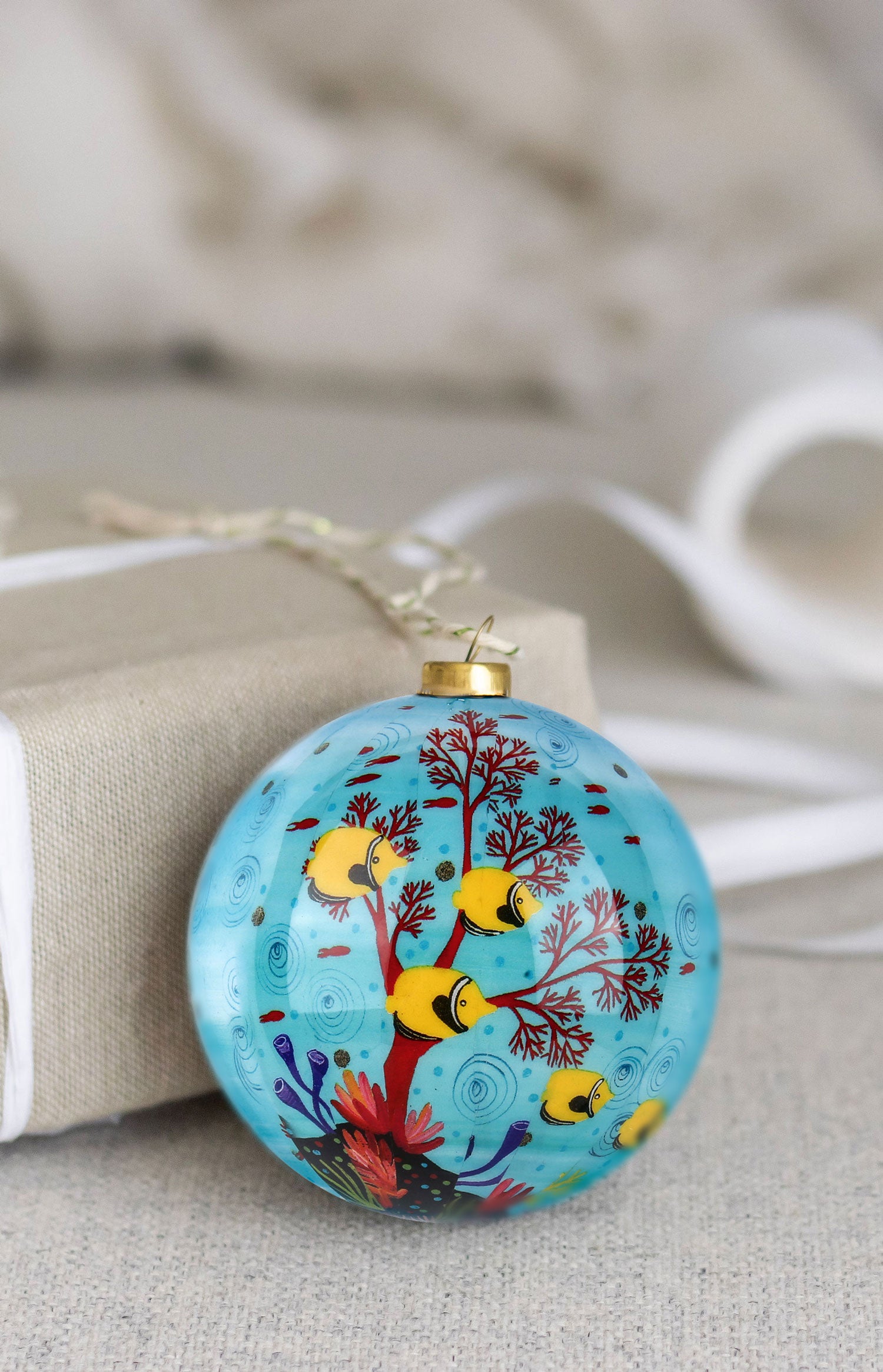 Fish Christmas Baubles featuring Aboriginal art under the sea.