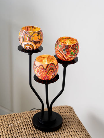 Aboriginal Beautiful Journey 3Tier Display Lamp Bundle 45cm - Koh Living