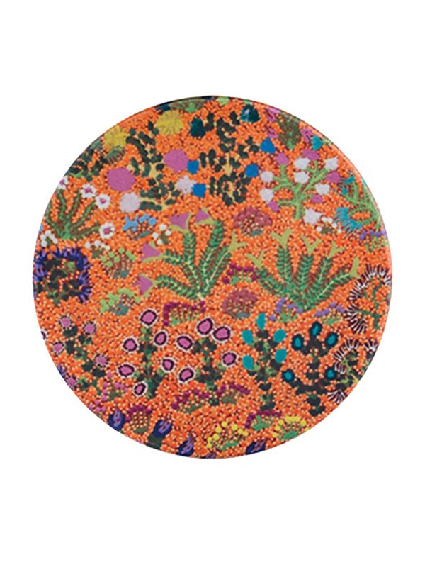 Aboriginal Bush Flowers Blooming Ceramic Coaster - Koh Living