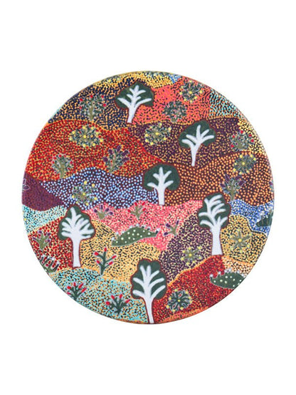 Aboriginal Bush Medicine Ceramic Coaster - Koh Living