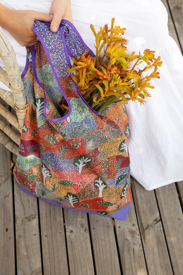 Aboriginal Bush Medicine Recycled Plastic Bottle Bag 45cm - Koh Living