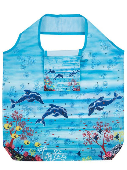 Aboriginal Dolphin Recycled Plastic Bottle Bag 45cm - Koh Living